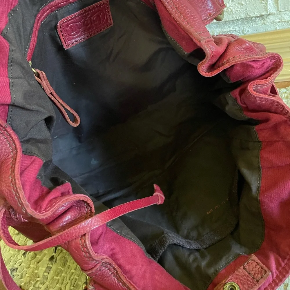Lucky Brand Genuine Leather  Large Tote Dark Red. Laptop Size